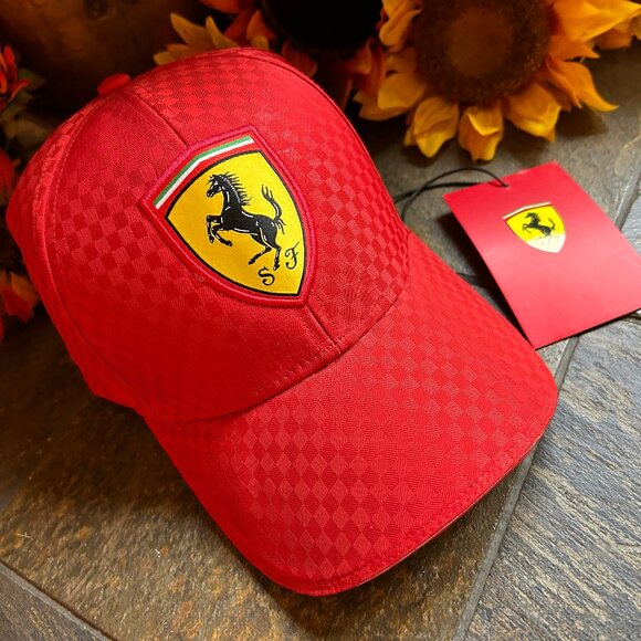 F1 Scuderia Ferrari New Race Check Cap (NWT) - Picture 5 of 11